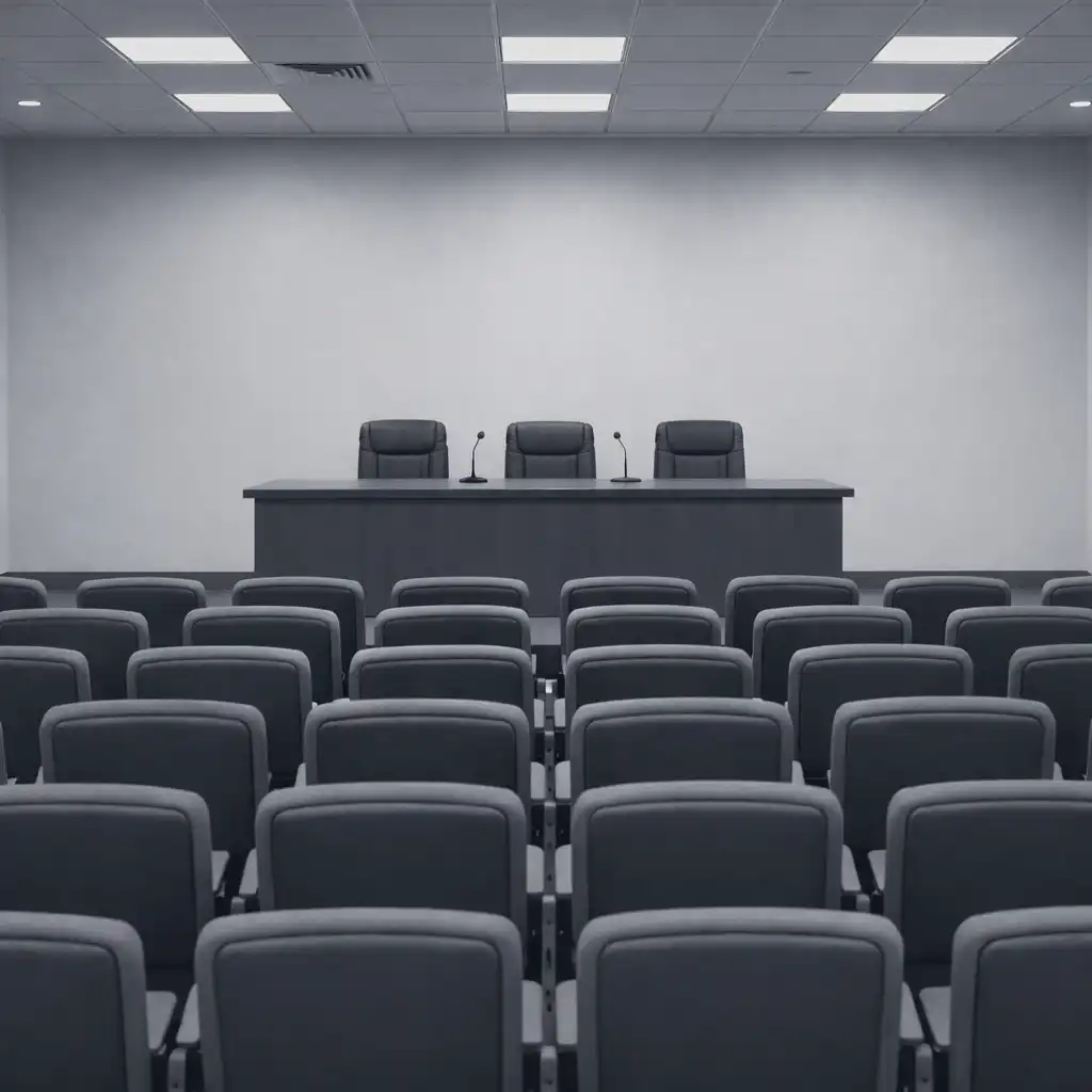 Pusta sala konferencyjna przed transformacją, bez dekoracji